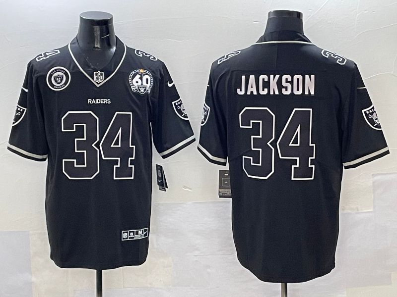 Men Oakland Raiders 34 Jackson Black Second generation 2025 Nike Limited NFL Jersey style 2
